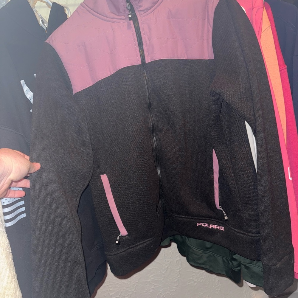 Polar Fleece Jacket in Black and Pink